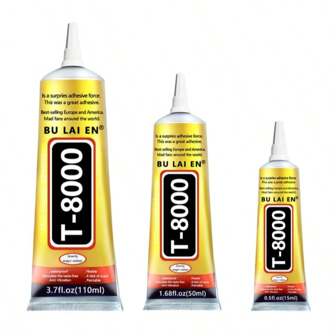 Pegamento transparente T-8000, pegamento fuerte tipo jeringa para reparación de pantallas móviles, joyas y artesanía con piedras rhinestone, útiles escolares, de vuelta a clases