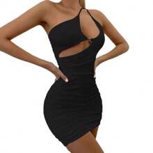 2025Women's Summer New Bodycon Dress Sexy Strap Off-Shoulder Dress - 淺藍色 - 查看 6