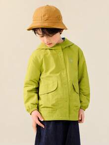 mini bala SoftSkin Unisex Kids Hooded Outdoor Windproof Water-Resistant Jacket - Yellow Green - View 2