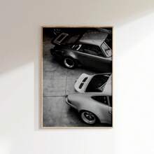 1pc, Vintage Luxury Car Style Car Posters And Prints, Old German Sport Car Rear View, Black And White Iconic Car Wall Art, Classic Car Art, Retro Car, Living Room, Home Decor, No Frame - Black - View 4