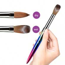 Professional Single Acrylic Nail Brush Kit - For Crystal Nails/Gel Extensions/Polygel/Polish | Salon & Home DIY Nail Art Tool - Multicolor - View 3