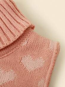 1pc Kids Pullover Scarf With Heart, Pentagram, Twist Pattern, Warm & Soft For Daily Use - Multicolor - View 5