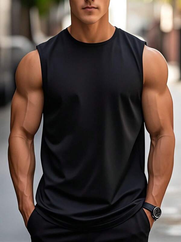 Men's Summer Casual Sleeveless Round Neck Tank Top