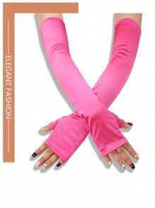 1 Pair Shiny Leather Sexy Punk Costume Party Formal Arm Warmers For Women