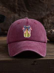 1 件男女通用户外休闲可调节字母印花软顶水洗棒球帽，时尚日常使用