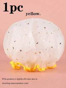 1 pièce Bonnet de douche à double couche, Bonnet anti-chute de cheveux, Bonnet de bain et de sommeil, Bonnet de séchage, Bonnet de coloration, Bandeau élastique, Imperméable, Réutilisable pour femmes, Convient pour la douche, la coiffure, le sauna, la cuisine