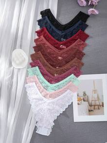 10条女士蕾丝边性感比基尼内裤