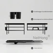 NetHong Large Kitchen Sink Dish Drainer Rack With Drip Tray And Plate Cutlery Holder UK - Black Single Layer-bT090 - View 11