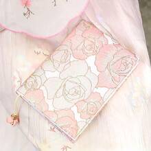 Book Cover Protector Paperback, A5 Book Cover Hardcover, Soft Cloth Book Covers - Pink Floral Design, Adjustable Book Sleeve Fit 5.5*8.5 Inch Hardcover Notebook Textbooks Bible Novels - Hoa hồng nhiều màu - Xem 10