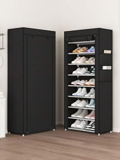 Scaffale portascarpe con coperchio, portascarpe a 5-10 ripiani, organizzatore di scarpe di grande capacità che risparmia spazio, adatto per armadi, ingressi, dormitori, camere da letto