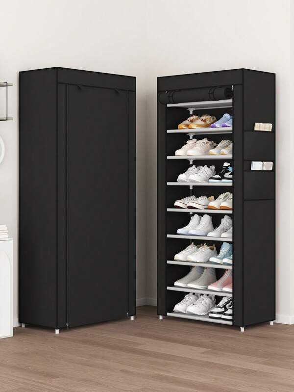 Scaffale portascarpe con coperchio, portascarpe a 5-10 ripiani, organizzatore di scarpe di grande capacità che risparmia spazio, adatto per armadi, ingressi, dormitori, camere da letto