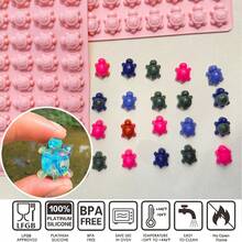 1/2个小乌龟蝴蝶猫狗爪花巧克力硅胶模具，34/36孔乌龟模具，适用于蛋糕、果冻、冰块、蜡笔、饼干烘焙，巧克力蛋糕和纸杯蛋糕装饰，派对用品，可爱有趣的小乌龟，厨房烘焙小工具，情人节甜点蛋糕装饰模具 - 彩色 - 查看 5