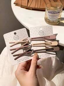 12个咖啡色可爱时尚发夹，适合短发日常佩戴，包括爪夹、发爪、发卡、发夹等，是理想的发饰。 - 彩色 - 查看 2