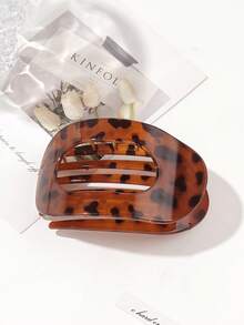 法式扁平椭圆发夹、豹纹发夹、多功能发夹、扁平鳄鱼皮发夹、弧形树脂发夹、发饰 - 彩色 - 查看 16