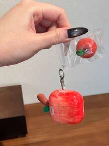 3D 叶子和红苹果设计 4/3 耳机保护壳，柔软硅胶套，兼容 Apple 2/Pro，清新夏日风格