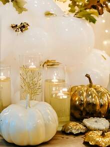 50pcs Faux Flowers, For Floating Candles Centerpiece, 6 Inch Mini Flower Filler Vase Fillers Filling In Floating Candles, For Wedding, Dinning Table, Party, Home, Restaurant Decoration (Gold) Home Decor Room Decor Flower Vase Glass Vase