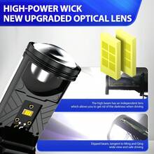 HYNBYZJ 2 件装 H4 LED 投影头灯 Y6 投影镜头带风扇冷却 90W 汽车远近光灯泡 12V