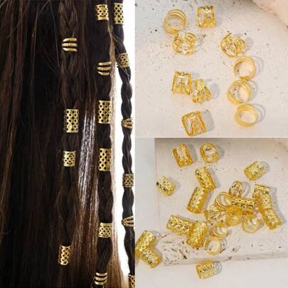 Hip-Hop Dreadlocks Jewelry Ring Hair Buckle; Bohemian Style Personalized Metal Open Hair Ring Sweet Cool French Hair Buckle Fashion Hot Girl Headdress Braided Jewelry Female;