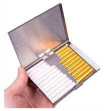 9-Slot Stainless Steel Cigarette Case, Creative Crush-Proof Moisture-Proof Cigarette Storage Box, Gift