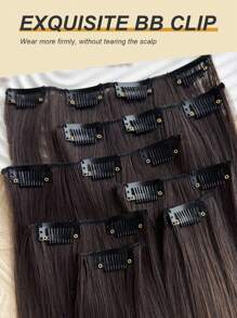 Clip In Haarverlängerungen 7-teiliges Set Farbverlauf 22 Zoll lang, gerades synthetisches Haar Verlängerungen Haarteile für Frauen