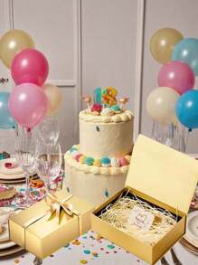 1 套金色、白色、黑色可折叠磁性礼品盒，带盖、丝带、拉菲草 50 克，适用于婚礼、求婚、生日、圣诞节、周年纪念、万圣节、节日礼品包装