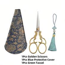Bộ 3 kéo thép không gỉ Giáng sinh cổ điển, dụng cụ may vá thủ công Giáng sinh, kéo thêu, gói quà DIY, kéo tua rua trang trí có tay áo bảo vệ - Nhiều màu - Xem 18