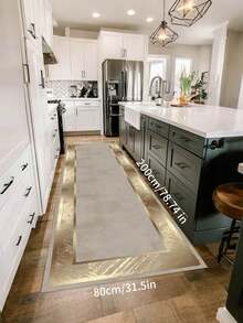 1pc Luxury European Style Gold Design Carpet, Suitable For Hallway, Balcony, Kitchen, Bathroom - Multicolor - View 6