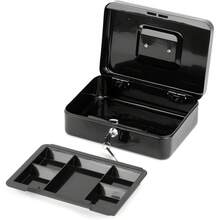 Caja de Seguridad para Dinero Mediana Modelo CB02 Con Bandeja Organizadora y Asa de Transporte - Negro - Ver 4