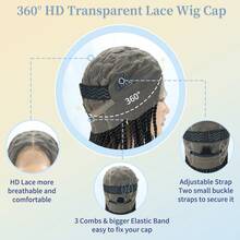 باروكة ضفيرة كاملة الدانتيل بتقنية بدون عقدة، باروكة ضفيرة كاملة الدانتيل مع شعر طفل، باروكة ضفيرة كروشيه يدوية اصطناعية بطول 14 بوصة باللون الأسود الطبيعي للاستخدام اليومي وحفلات الأعياد - الأسود - مشاهدة 6