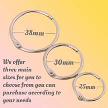 25mm / 38mm Anillos de carpeta de hojas sueltas de 20 piezas, anillo de metal con bisagras Carpeta de libros Anillos de llave dividida Álbum de recortes Álbum de hojas sueltas Clip.3 tamaños disponibles(25mm) - 38 mm - Ver 6