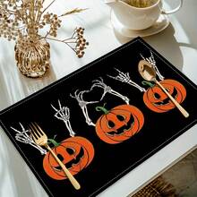 1/4/6件万圣节系列餐垫，主要属于万圣节，节日餐垫，适合派对厨房餐厅装饰，防滑耐热，万圣节快乐餐垫农舍室内厨房餐桌装饰家庭派对，适用于厨房餐桌，室内/室外可洗餐垫可擦拭桌垫。