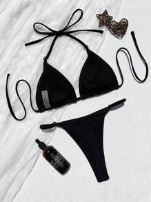 Women's Beach Vacation Sexy Black Bikini Style