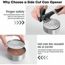 Manual Can Opener With Safe Side Cut And Smooth Edge Durable Sharp Blade EffortSaving Knob And Comfortable NonSlip Handle Green - 黑色 - 查看 4