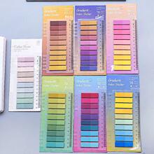 1200 Sticky Notes 200 For Each Type Of 6 Types 1 Package Of Index Stickers Morandi Color Gradient PET Plastic Sticky Notes N Times Sticky Translucent Stickers Student School Supplies Textbook Stickers Back To School
