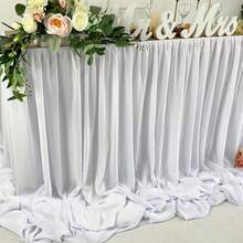 Váy bàn vải mỏng màu trắng thanh lịch 6/9ft - Khăn trải bàn polyester siêu dài cho đám cưới, sinh nhật, tiệc mừng trẻ em | Đa năng, hoàn hảo cho bàn tiệc tình nhân và bánh ngọt, thêm nét sang trọng cho mọi sự kiện, trang trí bàn tiệc cưới - trắng - Xem 10