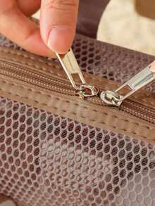 便携式透明网袋，沙滩包，旅行洗漱包，收纳袋，泳衣包，游泳沙滩旅行洗漱包，化妆包，化妆品收纳包，手提包，度假包，夏季度假必备，旅行必备，旅行配件，返校季，圣诞礼物，女士礼物，旅行必备，抽绳游泳洗漱包，旅行收纳桶袋 - 彩色 - 查看 11