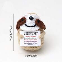 1pc Handmade Wool Crochet Mini Sloth Pendant, Home Decor/Holiday Birthday Perfect Gift, Random Style For DIY Car/Bag/Keychain - Multicolor - View 3