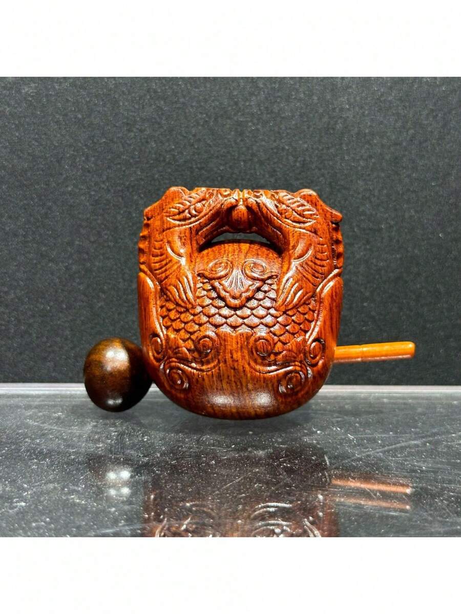 Wooden Crafts - Rosewood Carved Three Bats [6.5*5.5*4.5cm] - View 1