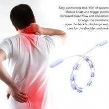 Masaj portabil pentru spate, umăr, gât și mușchi, rolă de masaj pentru fizioterapie fitness, rolă de tragere cu mărgele pentru picioare, masaj pentru spate și talie