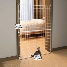 Cat Barrier Gate, Indoor Home Use Cat Deterrent Fence, Balcony Pet Isolation Divider For Cats & Dogs - Multicolor - View 2
