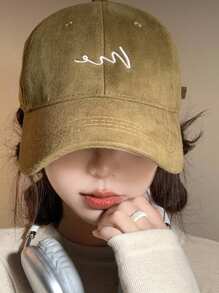 1pc Wide Brim Baseball Cap, Korean Style Versatile Flattering Large Head Circumference Deep Crown Hat