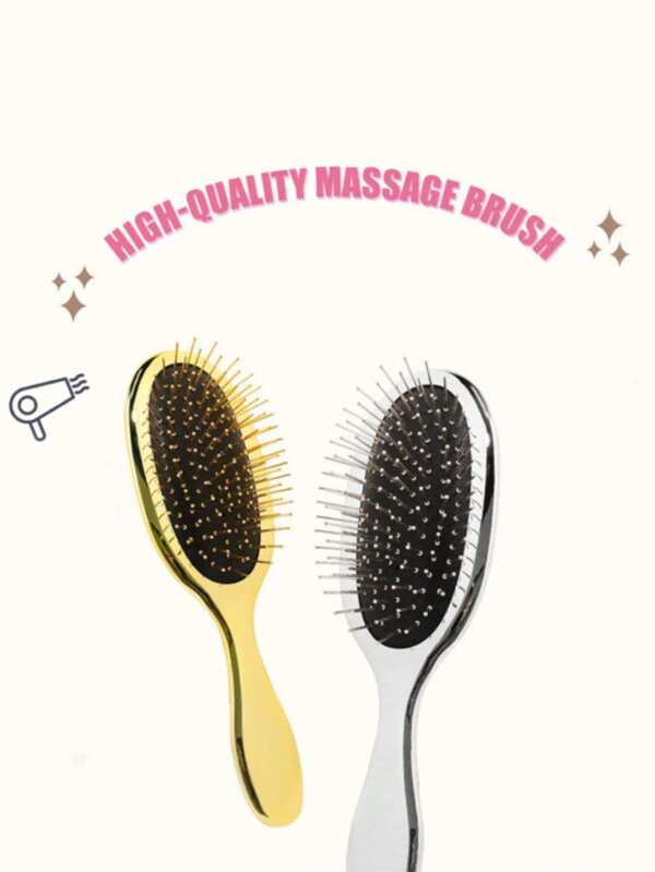 1 Piece Hair Pad Brush Hairdressing Tool Comb, For Drying And Straightening, Anti-Static Massager, Hair Straightening Comb, Plastic Comb, Suitable For Thick/Curl/Thin/Long/Short Hair, Suitable For Men And Women, Practical Hair Care SPA Massage Comb, Household Hair Curls Comb Personal Care, Suitable For Travel, Outdoor, Sports, Office, School