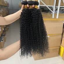 卷曲真人发束巴西真人发接发 1/3 束卷发束未加工真人发双纬接发 女士适用 - Natural Black - 查看 6