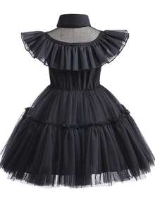 Children's Puff Skirt Set Includes Socks, Bag, Carnival/Black Party Evening Dress, Dreamy Princess Costume - Black - View 4