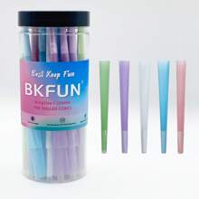 BKFUN 200/100/50/30/10 Stück BKFUN Drehpapier Kegel, natürliches vorgerolltes Drehpapier, King Size gerolltes Papier, Tipps & Verpackungsröhrchen enthalten, ultra dünnes & langsam brennendes Trompeten-Drehpapier, Raucherzubehör, Geschenkpackung für Feiertage