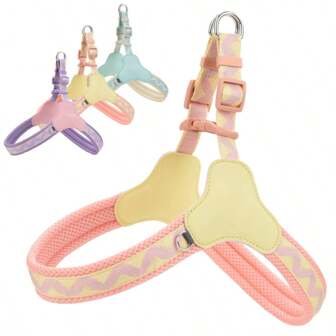 HP356 遛狗牵引背心，适用于小型、中型和大型犬 - 耐用涤纶，带反光带，舒适的胸部和背部设计，非常适合柯基犬、约克夏梗等，遛狗配件，时尚狗狗装备，优质宠物产品