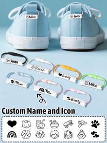 10 Personalized Custom Shoe Name Tags For School To Distinguish Shoes, Clothes, Umbrellas, Water Cups And Other Daily Necessities,Luggage Tag, Personalized Gifts - Style a - View 1