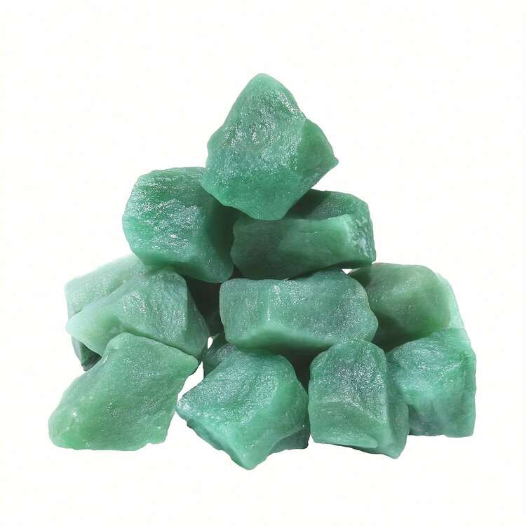 绿色东陵石原石天然原石散装大颗岩石宝石喷泉石用于翻滚抛光平衡线家居装饰鱼缸水族箱玻璃容器花瓶填充物节日礼物送给女孩和女人 - 綠色 - 查看 3