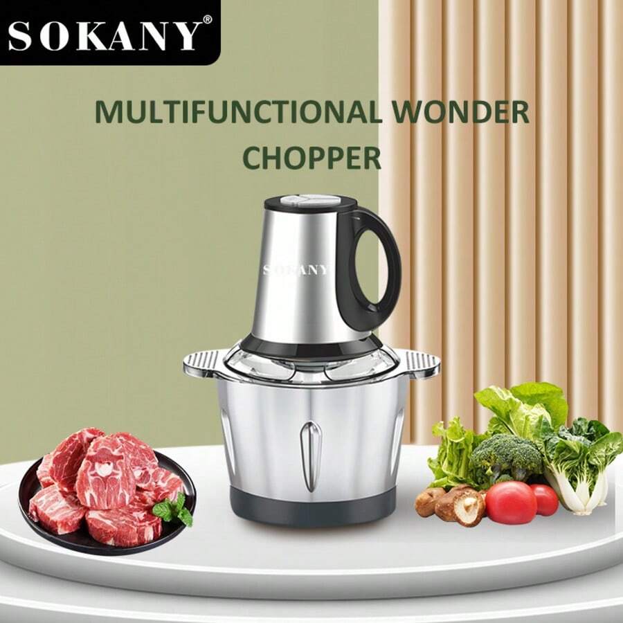 SOKANY 7011NEW 3L Electric Household Mixer, Meat Grinder, Vegetable Chopper, Multi-Functional Kitchen Cooking Machine