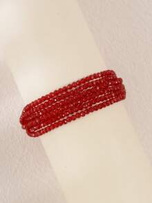 1 件黑色串珠简约弹力手链，日常佩戴的珠宝配饰